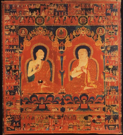 Butön Rinchen Drub (links), der große Kommentator zur tibetischen Astronomie